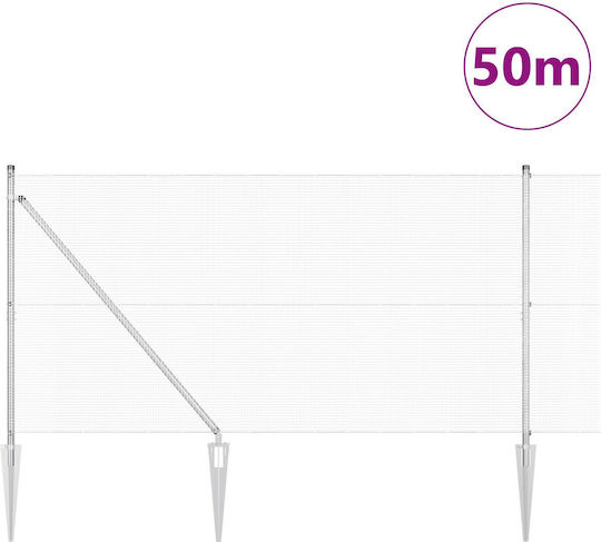 vidaXL Plasă de sârmă Galvanizat Module Gri 1.2x50m