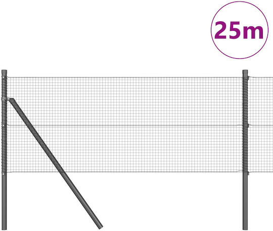 vidaXL Συρματόπλεγμα Γαλβανιζέ Σετ Γκρι 0.5x25m