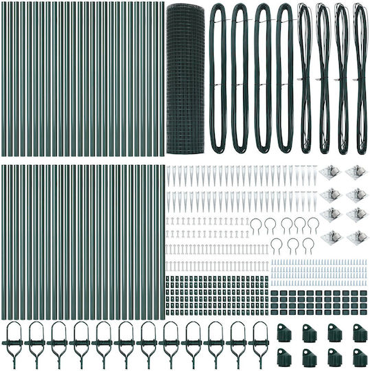 vidaXL Drahtzaun Stacheldraht Set Grün 100m