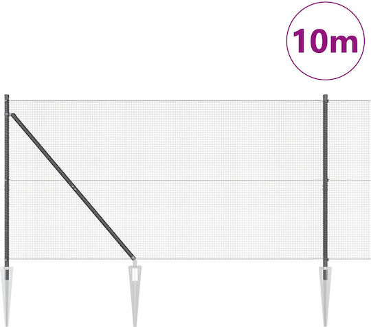 vidaXL Ситова мрежа Подредба Сив 1.4x10м