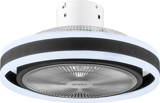 Gruppe RX3310 Πλαφονιέρα 50cm με Φως Μαύρη