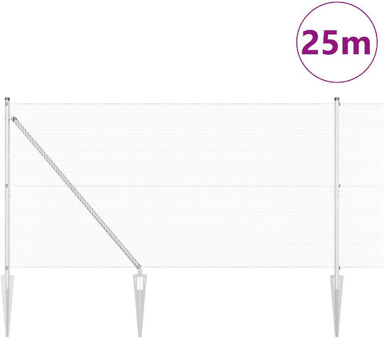 vidaXL Plasă de sârmă Galvanizat Module Argintiu 1.2x25m