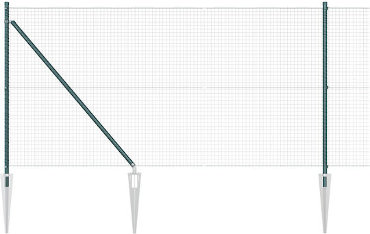 vidaXL Wire Fencing Galvanized Set Green 1x50m