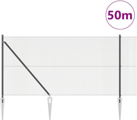 vidaXL Împrejmuire Plasă de sârmă Galvanizat Module Gri 1.2x50m