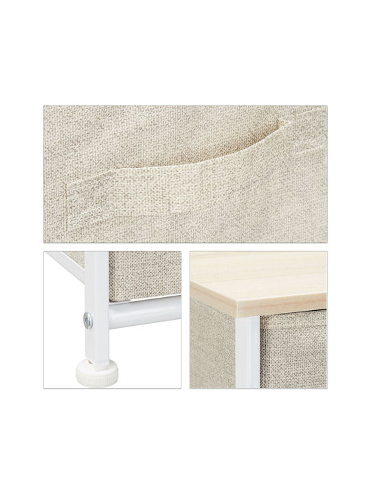 Sertar de depozitare din lemn, metal și material textil L20xW48xH76buc