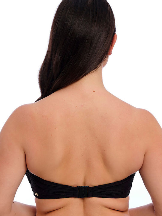 Padded Underwire Strapless Bikini with Detachable Straps Black