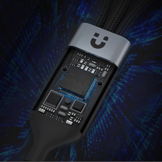 Unitek Braided Cablu USB la Lightning / Type-C / micro USB cu mai multe porturi 5A Negru 1.5m (C14101BK)