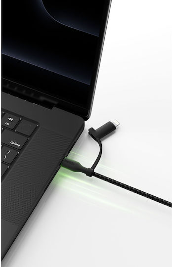 Belkin Braided USB to Type-C / Lightning Cable Μαύρο 1.5m (CAC003HQ1.5MBK)