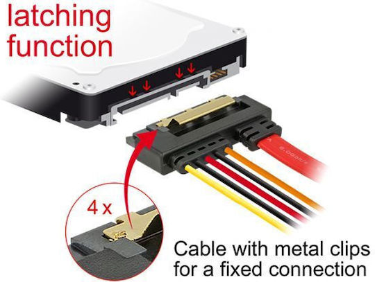 DeLock DeLock Festplattenkabel 13-Pin SATA III / 7-Pin SATA III - 22-Pin SATA III Länge 30cm Rot