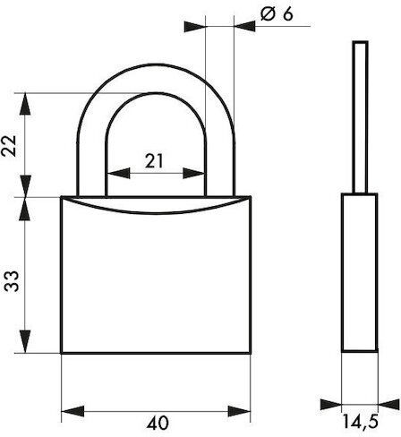 Thirard Bronze Padlock Brass with Key 40mm 1pcs