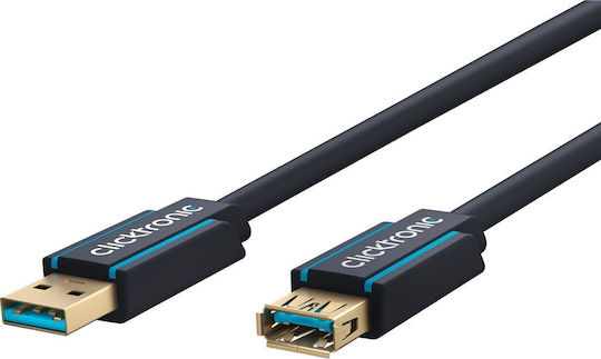 Clicktronic USB 3.0 Cable USB-A male - USB-A male Μπλε 1.8m
