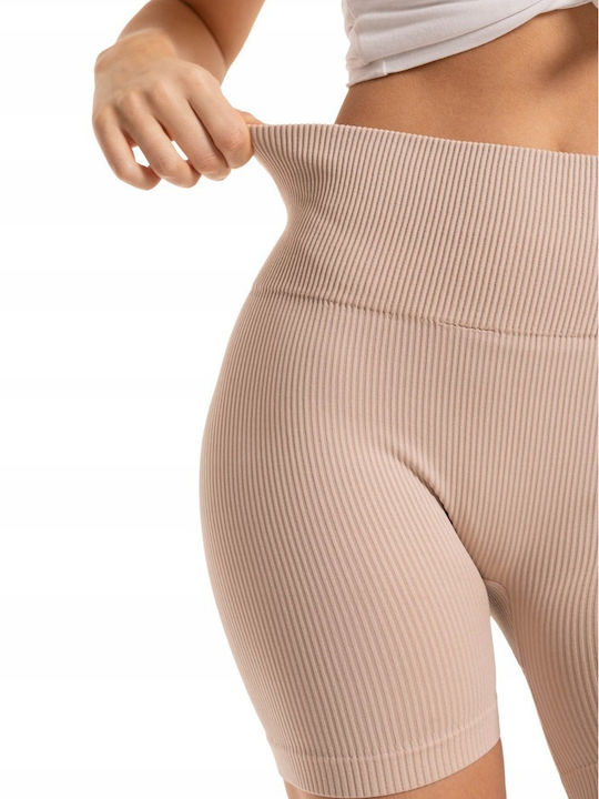 Women's Bike Training Legging High Waisted & Push Up BEIGE