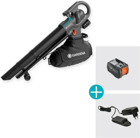 Gardena Powerjetcollect Suflantă / Aspirator de Mână 18V cu 1 Baterie 4Ah & Viteză Maximă a Aerului 352km/h