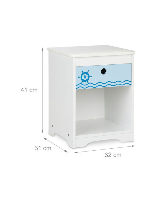 Masa de noapte pentru copii Lemn Alb 41x32x31cm