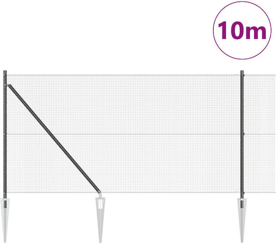 vidaXL Συρματόπλεγμα Σετ Μαύρο 1x10m