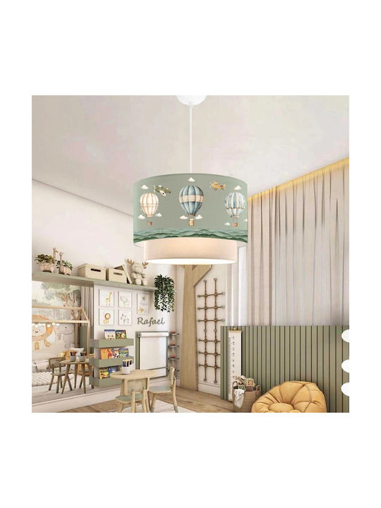 GloboStar Kids Fabric Single Ceiling Light E27 Ballon Multicolour 30x70cm