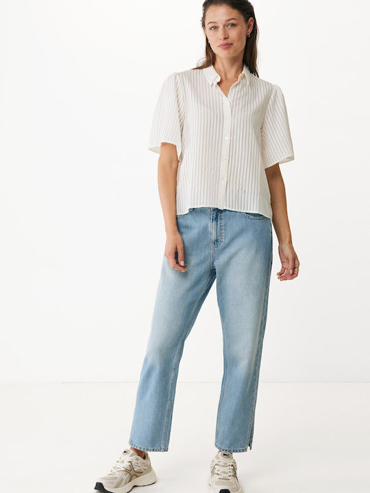 Κοντομάνικο Γυναικείο Πουκάμισο Off White, Εκρου