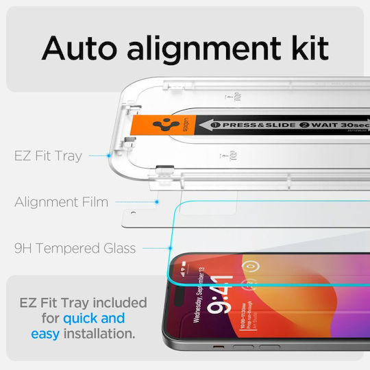 Spigen Glass Tr Ez Fit 2 Pack Transparency Iphone 15 Plus Agl06883