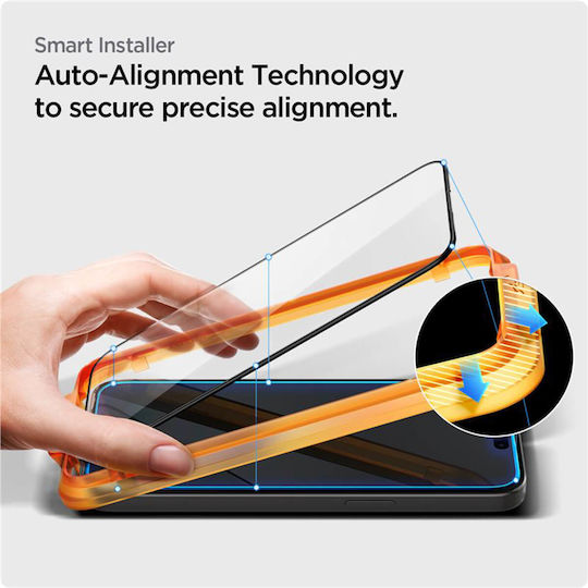 Spigen Glas.Tr Align Full Face Tempered Glass 2τμχ Μαύρο (iPhone 15 Pro Max)