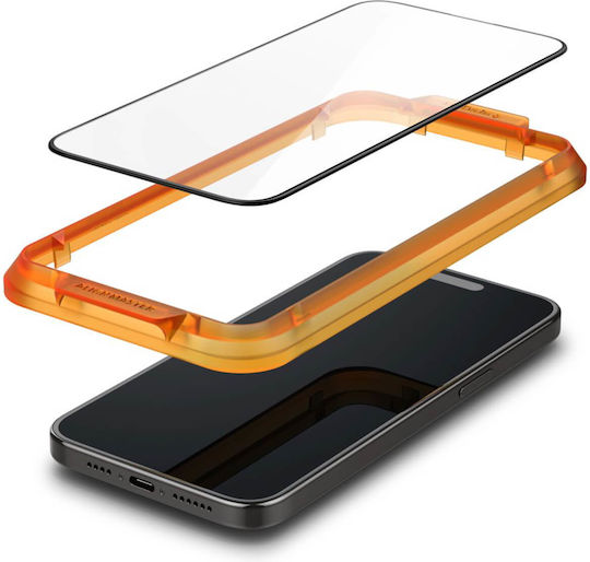 Spigen GLAS.tR ALIGNmaster 0.3mm Vollflächig gehärtetes Glas 2Stück Schwarz (iPhone 15 Pro)