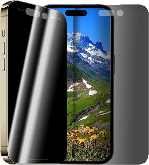 Adeziv complet Privacy Full Face Tempered Glass Negru (iPhone 14 Pro)