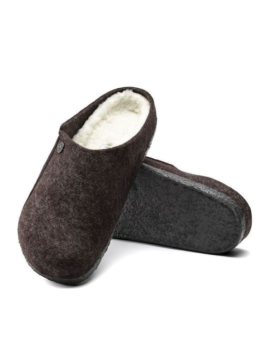 Zermatt Shearling Woolen Winter Women's Slippers Brown Narrow Fit