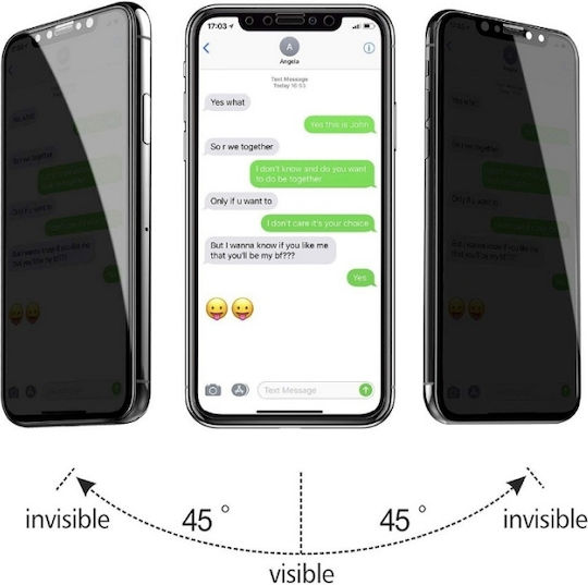 9H Full Glue Поверителност Закалено стъкло за цялото лице Черен (iPhone 14 Pro)