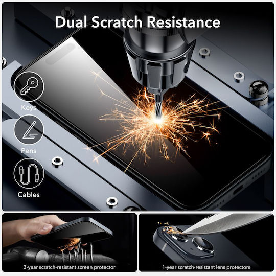 ESR Armorite Full Face Tempered Glass Μαύρο (iPhone 15 Plus)