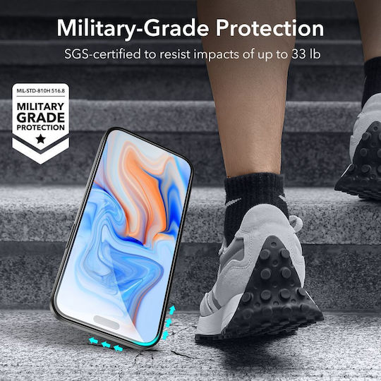 ESR Black Full Face Tempered Glass 2τμχ Μαύρο (iPhone 15 Plus / 16 Plus)