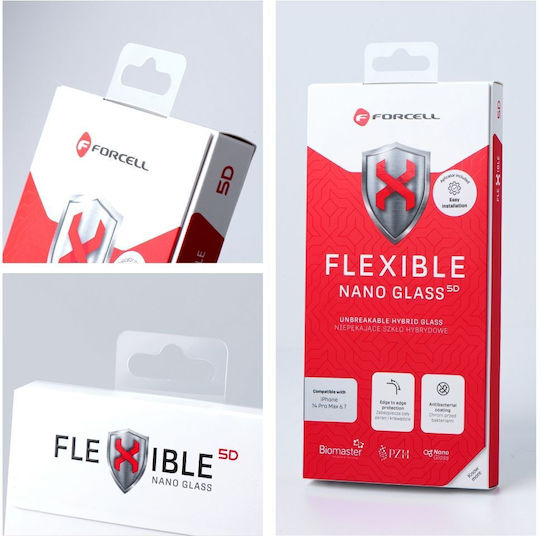 Forcell Flexible Nano 5D Full Glue Full Face Tempered Glass Μαύρο (iPhone 11 Pro Max / XS Max)
