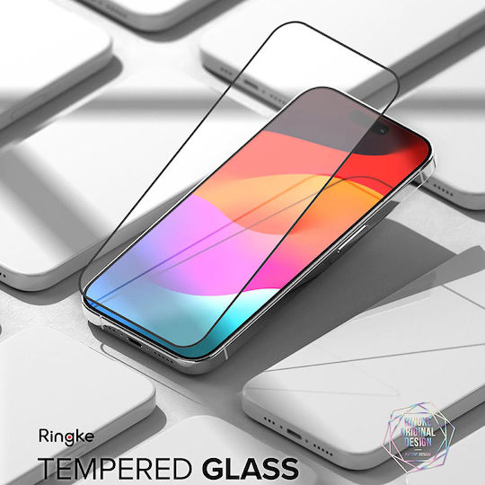 Ringke Full Face Tempered Glass Μαύρο (iPhone 15 Pro Max)