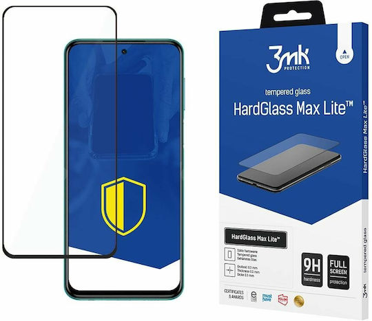3MK Hardglass Max Lite Full Face Tempered Glass Μαύρο (Redmi Note 9s)