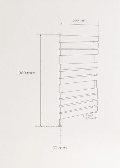 Create Șină electrică pentru prosoape 500W 96.9x55cm Negru