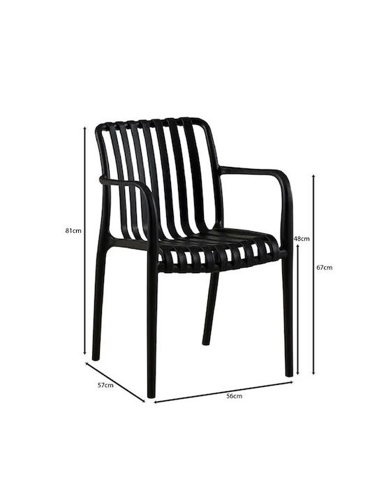 Gartenstühle Polypropylen Moda Schwarz E3800,5N 56x57x81cm