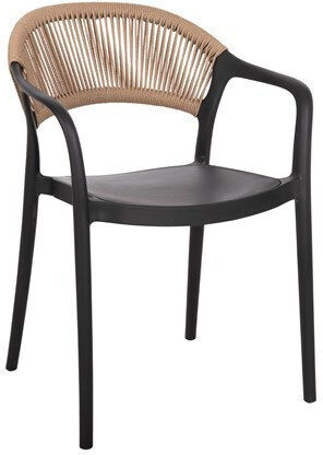 Fotoliu de exterior Polipropilenă Eva Black/Beige 56.5x49x83cm