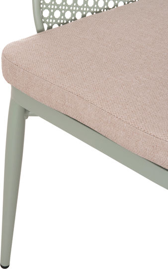 Outdoor-Sessel Aluminium Orego Pistachio-grey 58x55x83εκ.