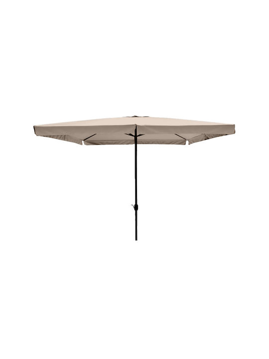 Quadratischer Aluminium-Garten- und Terrassen-Sonnenschirm Beige 2x3m