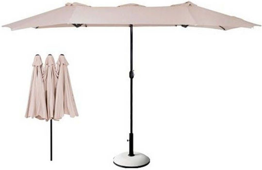 Oval Garden & Terrace Floor Metal Round Parasol Beige Oval Garden & Terrace Floor Metal Round Parasol Beige