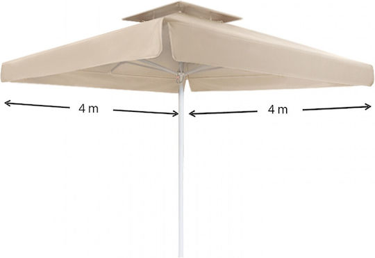 Professional Squared Aluminum White Parasol 3x2m