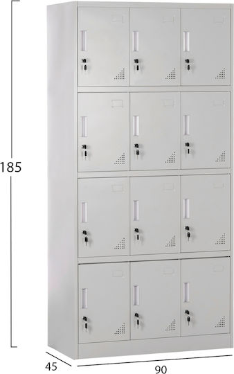 Dulap Bexley Metalic 90x40x185cm