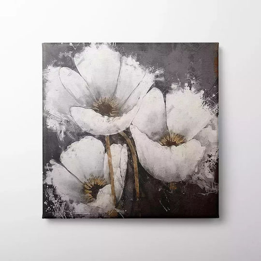 Leinwandgemälde Weiße Blumen Knv2541 40cm X 40cm