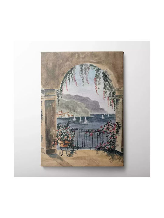 Πίνακας Καμβά Μπαλκόνι Θέα Στη Θάλασσα Knv2463 30cm X 40cm