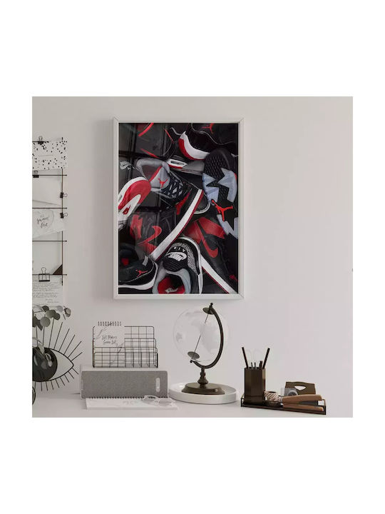 Poster Jordan Sneakers Kds012a 21cm x 30cm Weißer PVC-Rahmen 18x24