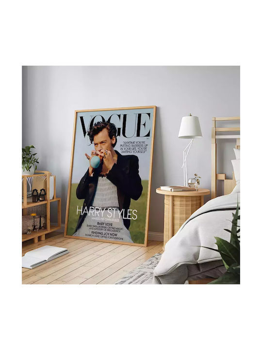Music Poster Harry Styles Ms053 21cm X 30cm Μαύρο Ξύλινο Κάδρο