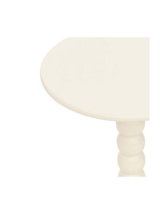 Round Side Coffee Table Chamlo Wooden White W38xL38xH46.5cm