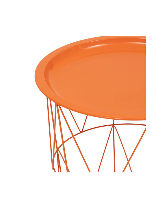 Masă Laterală Rotundă Kumi Metalică Portocalie L37xL37xÎ40cm