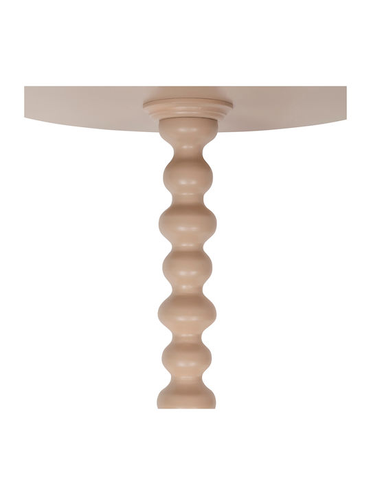 Round Side Wooden Coffee Table Beige W38xL50xH50cm