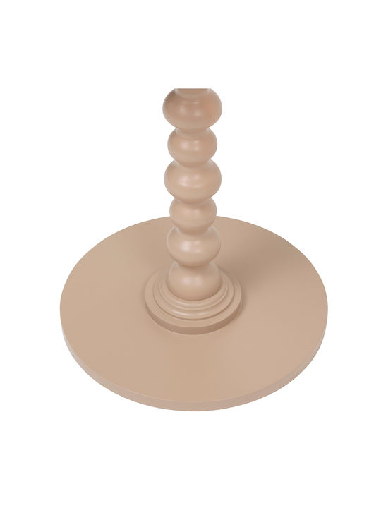 Round Side Wooden Coffee Table Beige W38xL50xH50cm