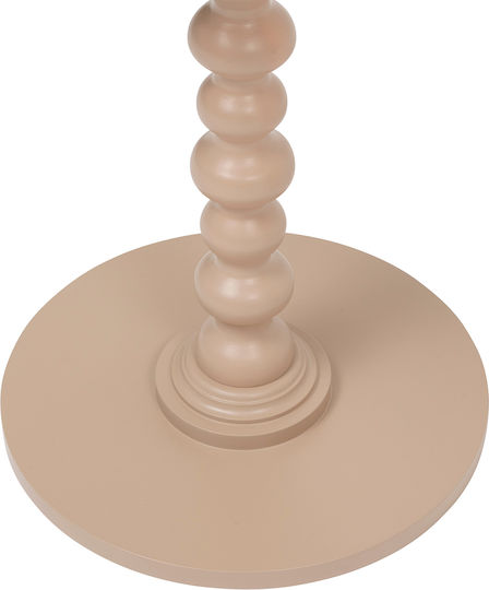 Round Side Wooden Coffee Table Beige W38xL50xH50cm