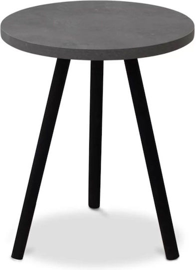 Rundes Beistelltisch Roma Holz Grau Retro M33.5xL33.5xH46cm